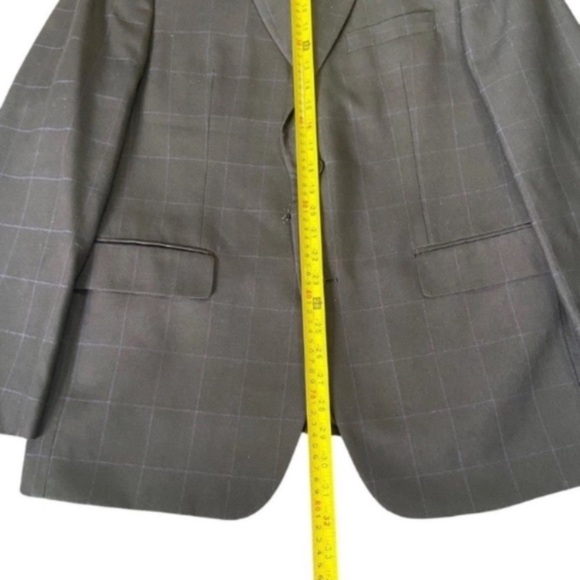 Mens Windowpane Blazer Blue Sean John Sport Coat Wool Size 42R - Picture 3 of 9